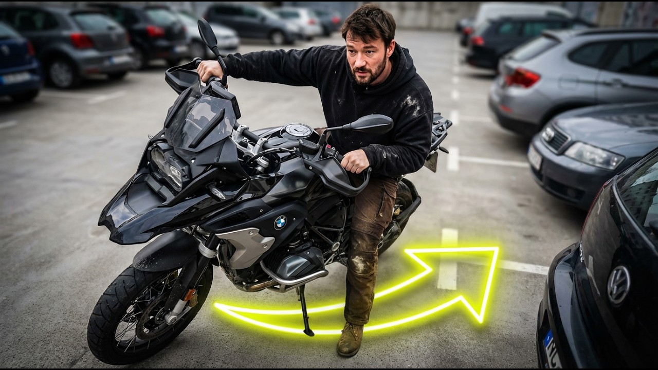 Übung der Woche: Motorrad rückwärts schieben